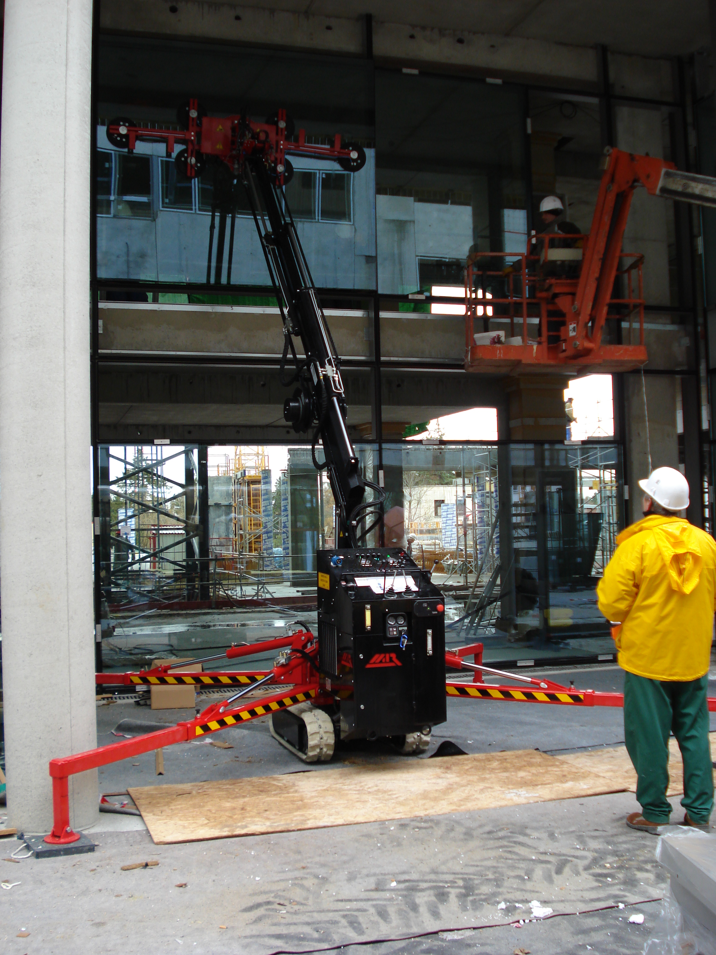 Pose de verre grande hauteur